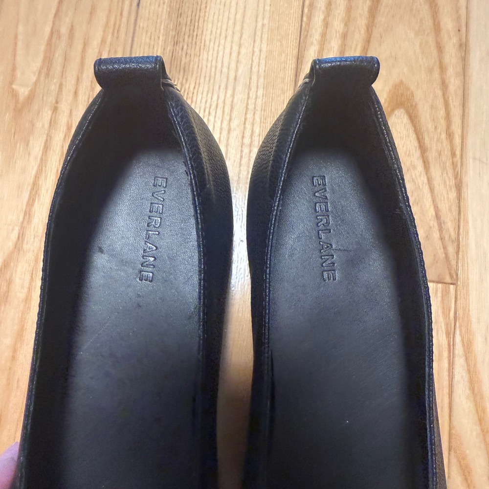 Everlane The Day Glove Shoe US 10 Women's High Vamp Ballet Flat Black Leather - Picture 7 of 10